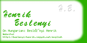 henrik beslenyi business card